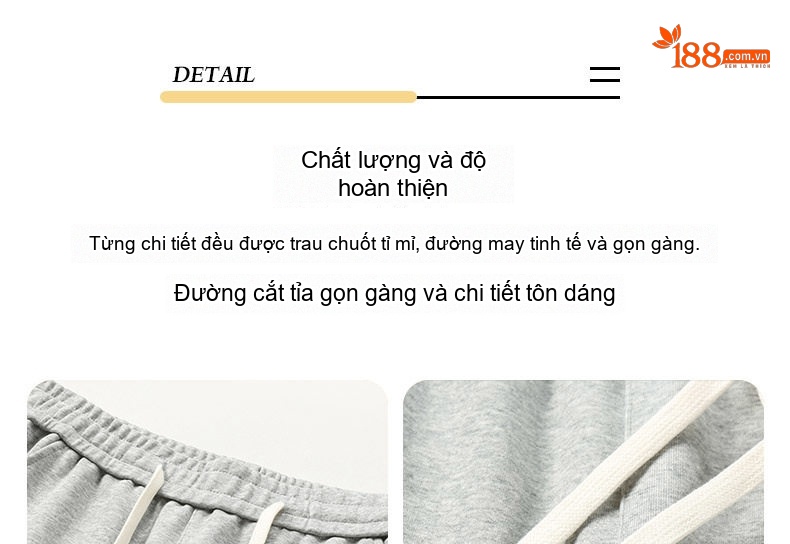 Quần thể thao dáng suông nam phong cách Mỹ ống suông rộng chi tiết 8