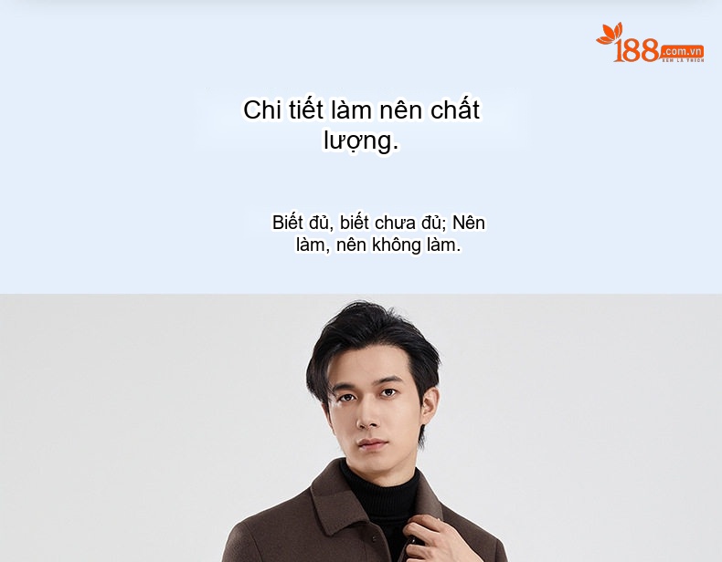 Áo Khoác Nam Dạ Pha Lông Cừu 2 Mặt Lót Lông Vũ Có Thể Tháo Rời Màu Nâu, Xám chi tiết 2