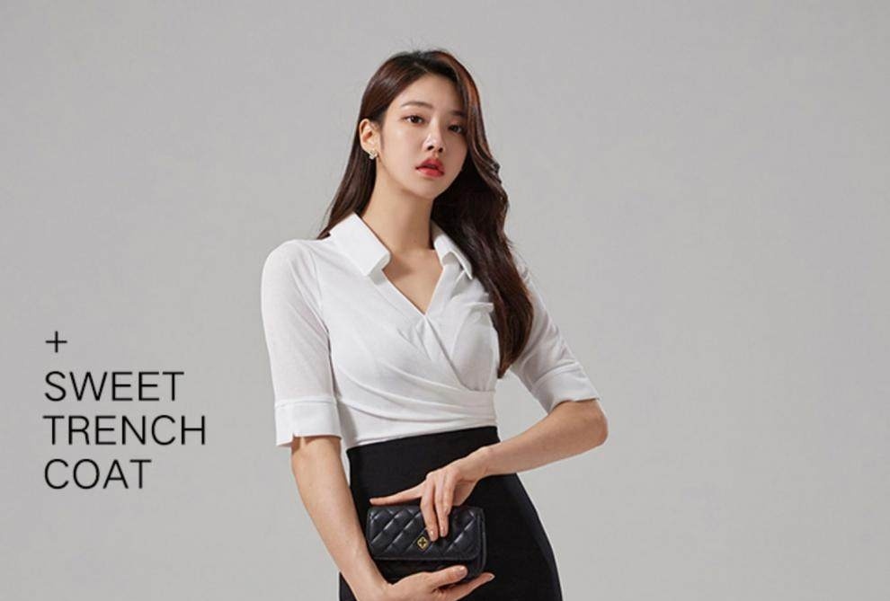 Váy Ôm Công Sở Nữ Tay Lỡ Cổ chữ V Đen Trắng chi tiết 1