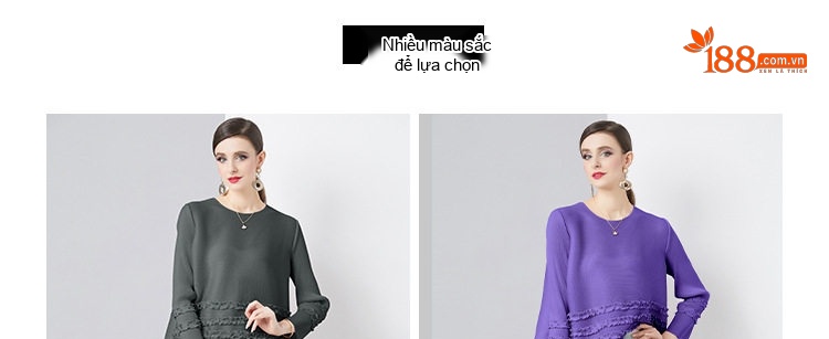 Chân Váy Nữ dáng chữ A Trung Dài Xếp Ly Rút Nhún Nhuộm Loang Tua Rua Phong Cách Cổ Điển Màu Hồng, Vàng, Tím, Xanh... chi tiết 2
