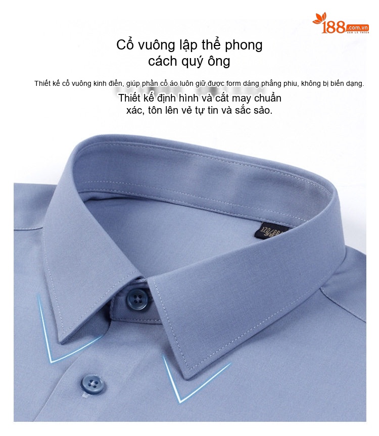 Áo Sơ Mi Ngắn Tay Modal Co Giãn Thoáng Khí Màu Trắng, Xanh Dương, Xám, Hồng... chi tiết 13