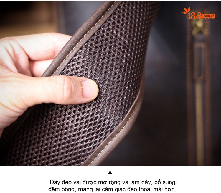 Túi Đeo Ngực Nam Da Bò Dáng Đứng Đeo Chéo Vai Phong Cách Âu Mỹ - Nâu chi tiết 18