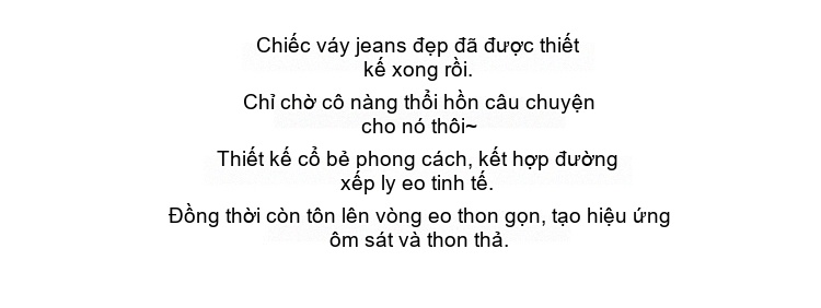 Váy Jean Dài Tay Nữ Dáng Ôm Eo Thiết Kế Xếp Ly Hàn Quốc Màu Xanh Jean chi tiết 7