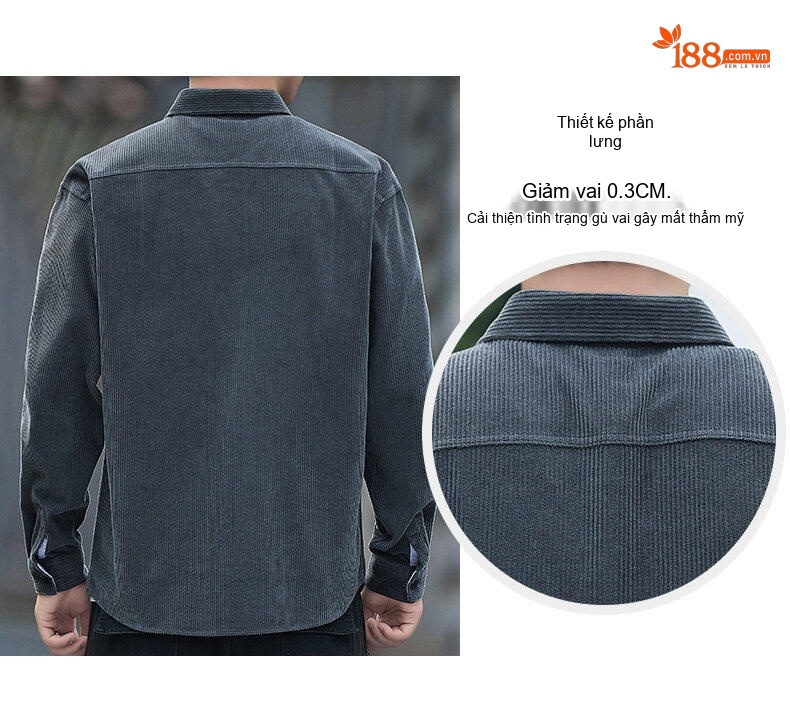 Áo Sơ Mi Nam Cotton Dài Tay Thu Đông Phong Cách Casual Màu Đen, Nâu, Xám, Xanh... chi tiết 9