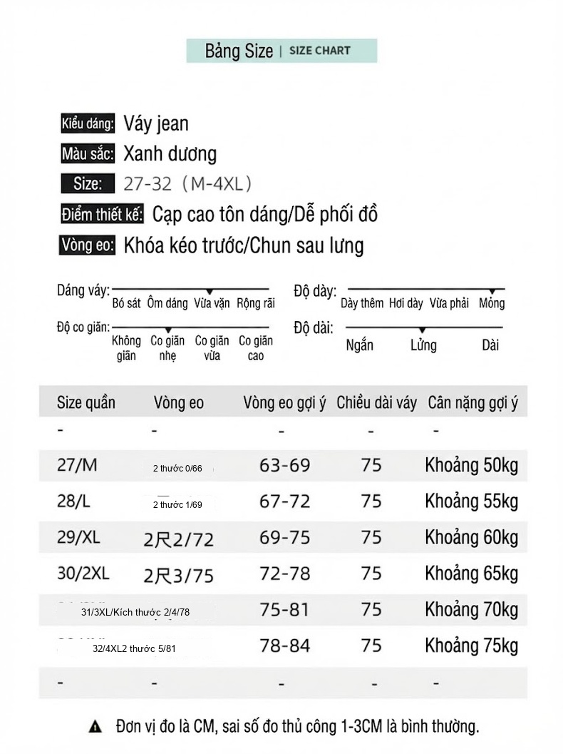 Chân Váy Jean dáng chữ A Chữ A Nữ Lưng Cao Dáng Dài Phong Cách Hàn Quốc chi tiết 3