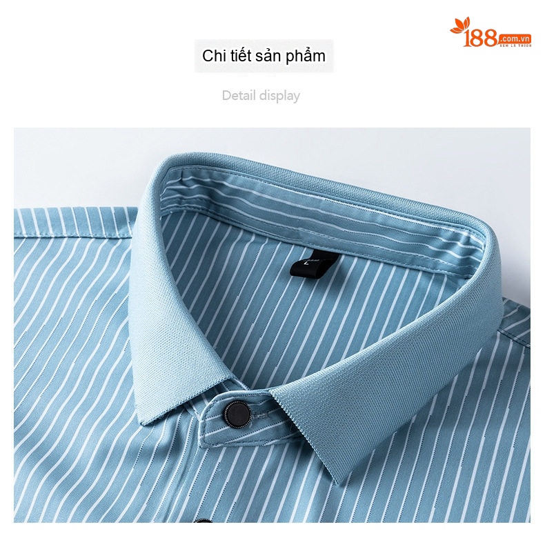 Áo Polo Nam Tay Ngắn Kẻ Sọc Phong Cách Hàn Quốc Màu Xanh Dương, Xanh Lá, Hồng chi tiết 11