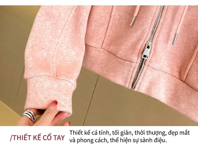 Set Bộ Quần Áo Nữ Dáng Rộng Có Mũ Trùm Đầu Lót Lông Dày Dặn Phong Cách Hàn Quốc Màu Kem, Hồng, Xám, Nâu... chi tiết 26