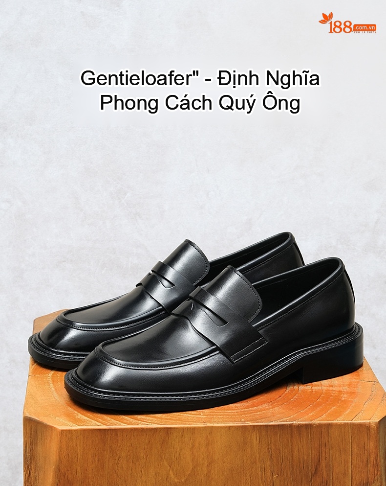 Giày Lười Nam Da Bò Công Sở Anh Quốc Chiều Cao Đế Khoảng 3.5cm Màu Đen, Nâu chi tiết 1