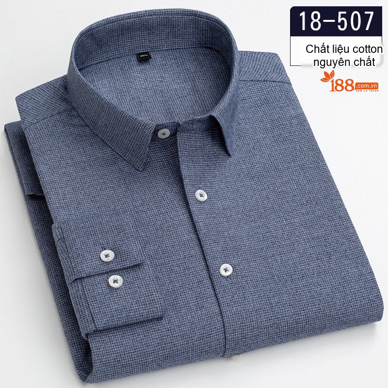 Áo Sơ Mi Tay Dài Nam Cotton Màu Trơn Trung Niên Phong Cách Doanh Nhân Màu Xanh Dương, Đỏ Rượu, Xám, Xanh Ngọc...