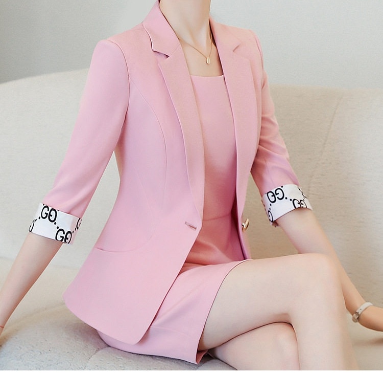 Bộ Vest Công Sở Nữ Tay Lỡ Màu Hồng chi tiết 32