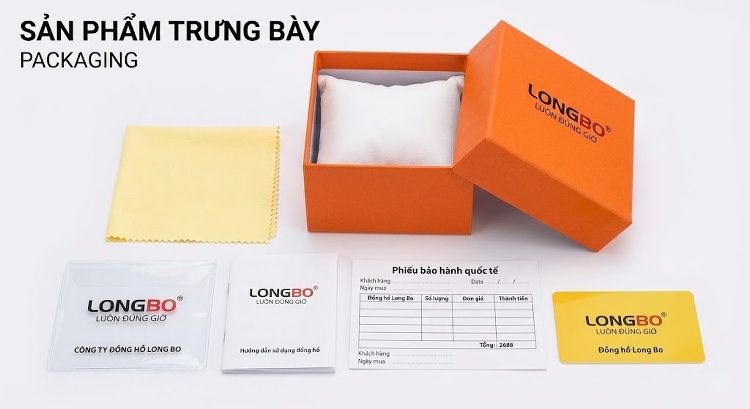 Đồng Hồ Nữ LONGBO Mặt Tròn Đính Đá Dây Kim Loại Màu Hồng, Bạc chi tiết 8