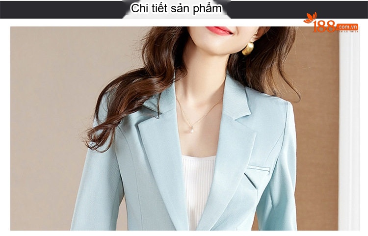 Áo Khoác Blazer Nữ Tay Lỡ Phong Cách Hàn Quốc Màu Xanh Nhạt, Vàng, Đen chi tiết 22