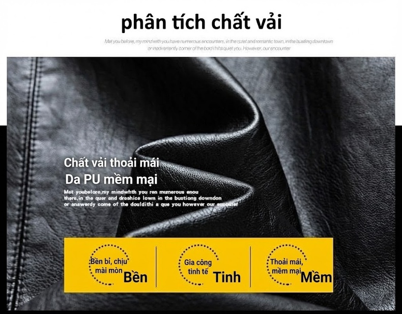 Áo Khoác Da Nam Kiểu Motor Biker Da Bóng Cổ Trụ Màu Đen, Nâu, Đỏ Rượu Vang chi tiết 2