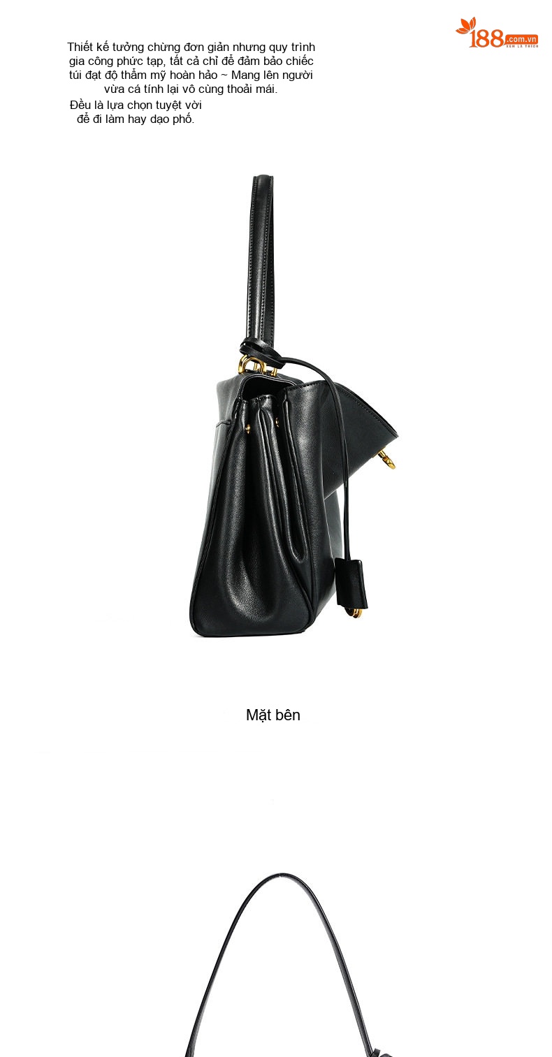 Túi Tote Da Bò Đeo Vai/Đeo Chéo Kiểu Rodeo Bag Sức Chứa Lớn Màu Đen, Trắng chi tiết 20