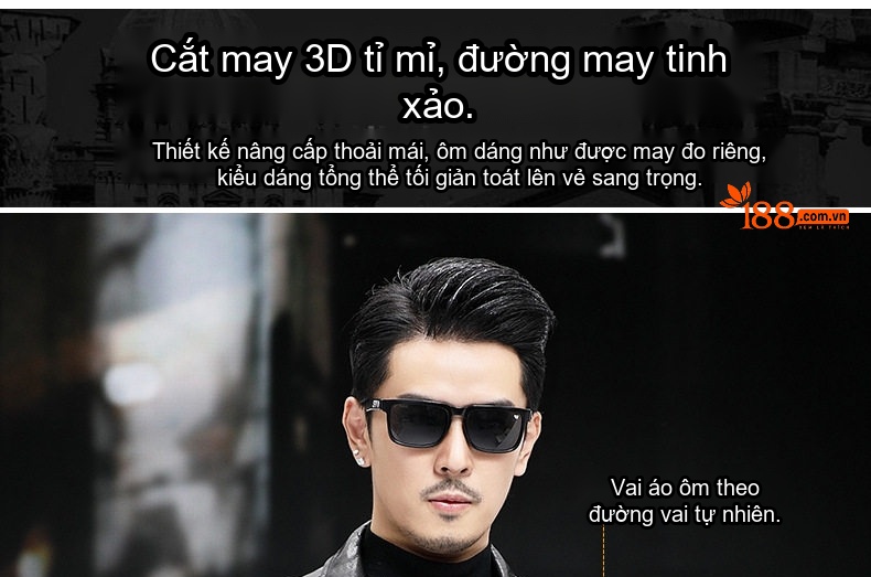Áo Khoác Da Bò Nam Dáng Vest Tây Khóa Cài Phong Cách Hải Ninh Màu Đen chi tiết 10