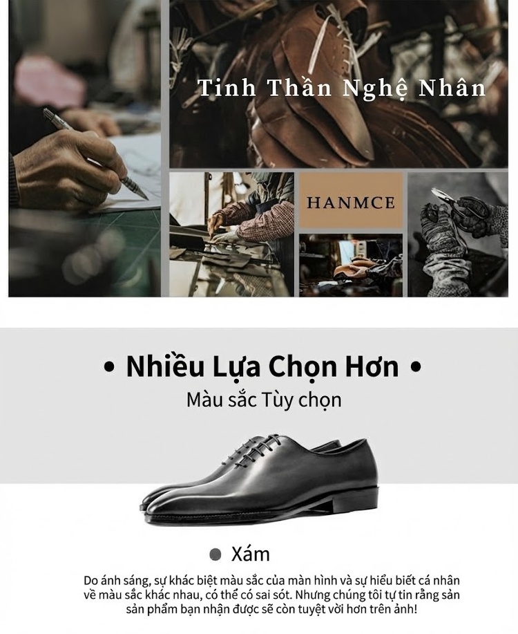 Giày Tây Buộc Dây Nam Da Bò Cao Cấp Chiều Cao Đế Khoảng 3cm Màu Đen chi tiết 4
