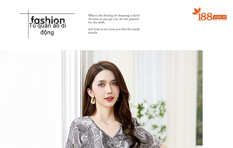 Váy liền thân Nữ In Họa Tiết Cổ chữ V, dáng chữ A, Eo Điều Chỉnh Được, Mềm Mại Thoải Mái Màu Xám, Xanh chi tiết 17