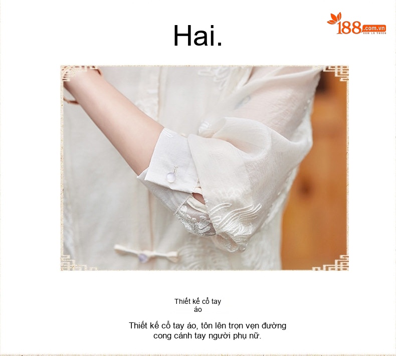 Set Áo Và Chân Váy Hán Phục Cách Tân Phong Cách Trung Hoa Cổ Điển Thanh Lịch Màu Kem chi tiết 15