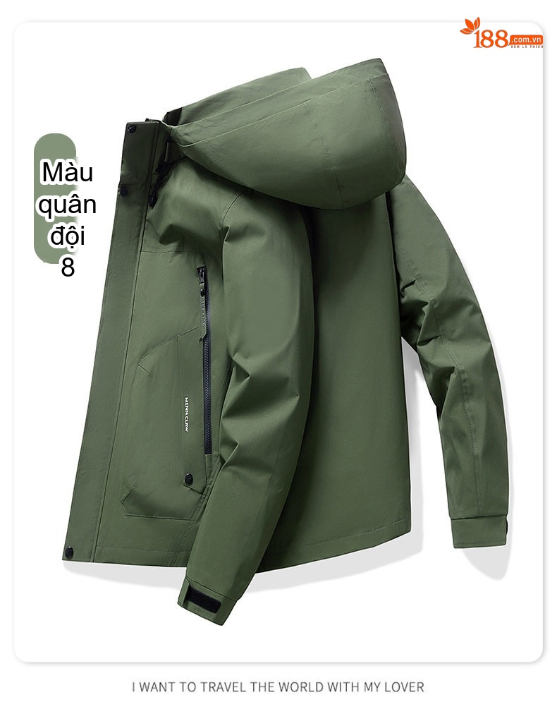 Áo Khoác Nam Mỏng Dáng Bomber Có Mũ Trùm Đầu Phong Cách Hàn Quốc Màu Đen, Xám, Vàng, Xanh... chi tiết 18