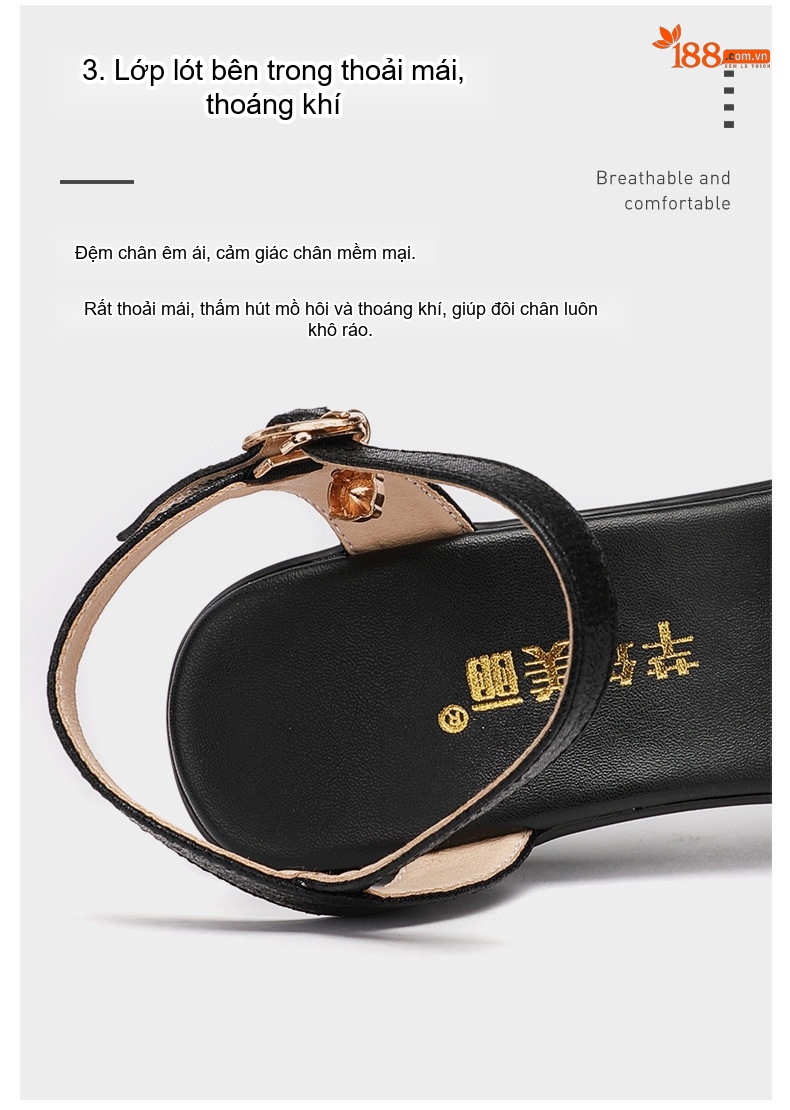Giày Sandal Cao Gót Nữ Quai Ngang Đế Xuồng Da Bóng Gót Cao 8cm Màu Đen, Đỏ, Bạc chi tiết 9