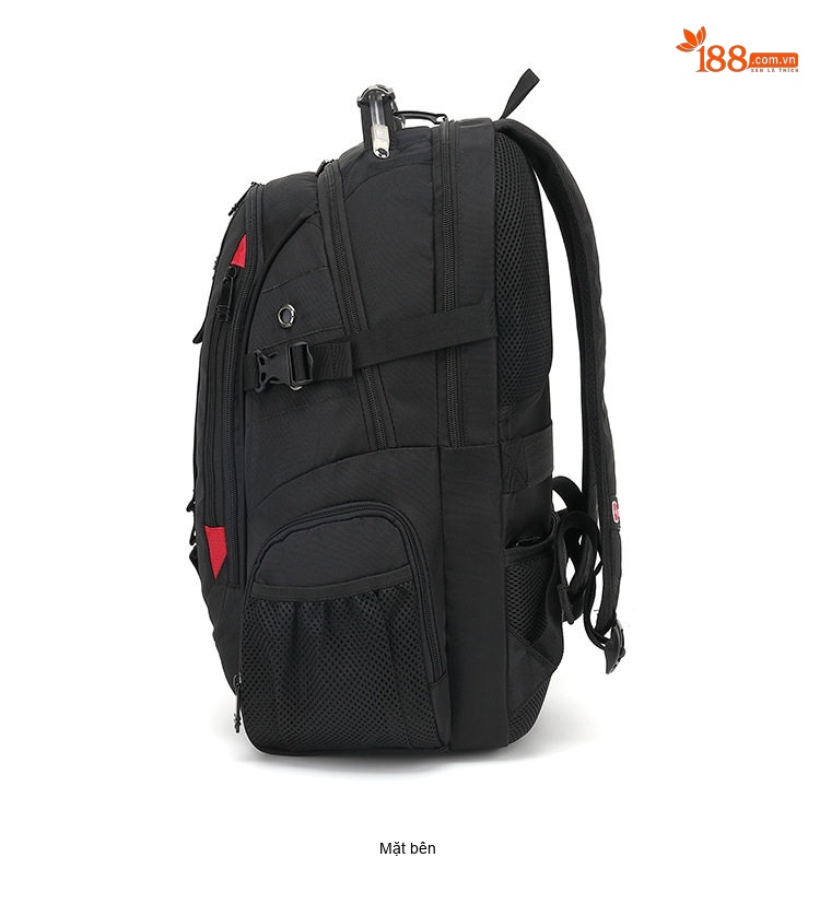 Balo Đôi Nam Vải Canvas Chống Nước Đựng Laptop Du Lịch Công Tác Màu Đen chi tiết 10