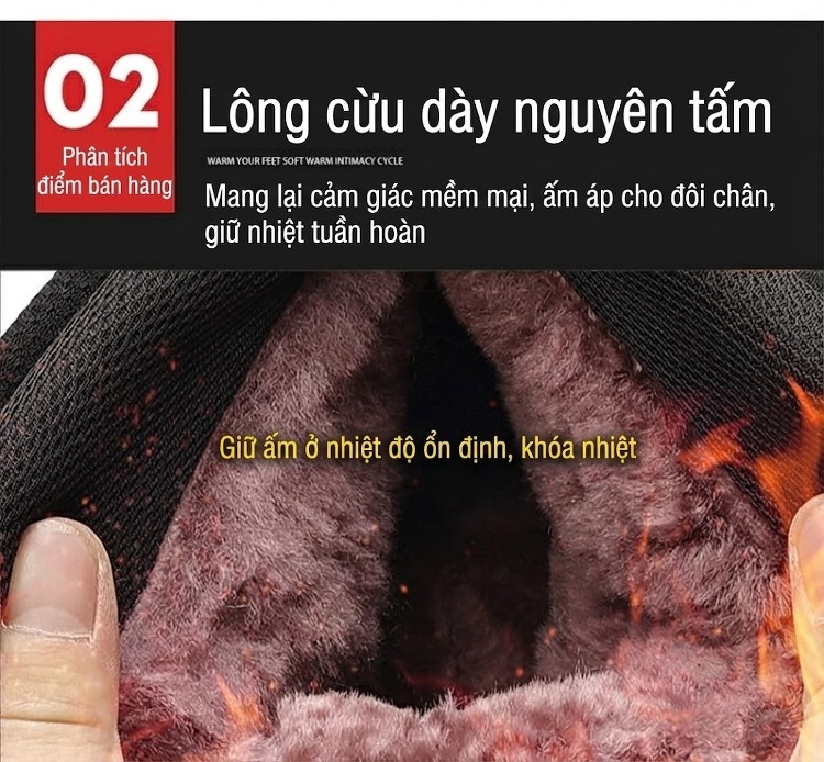 Giày Boot Nam Cao Cổ Da Thật Lót Lông Giữ Ấm Chiều Cao Đế Khoảng 4cm Màu Đen chi tiết 11