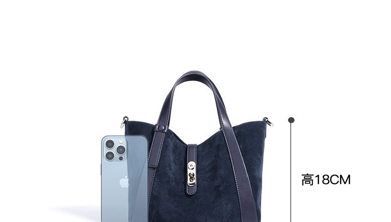 Túi Xách Tay Nữ Lớn Thiết Kế Độc Đáo Phong Cách Retro Màu Xanh Navy, Nâu, Tím chi tiết 9