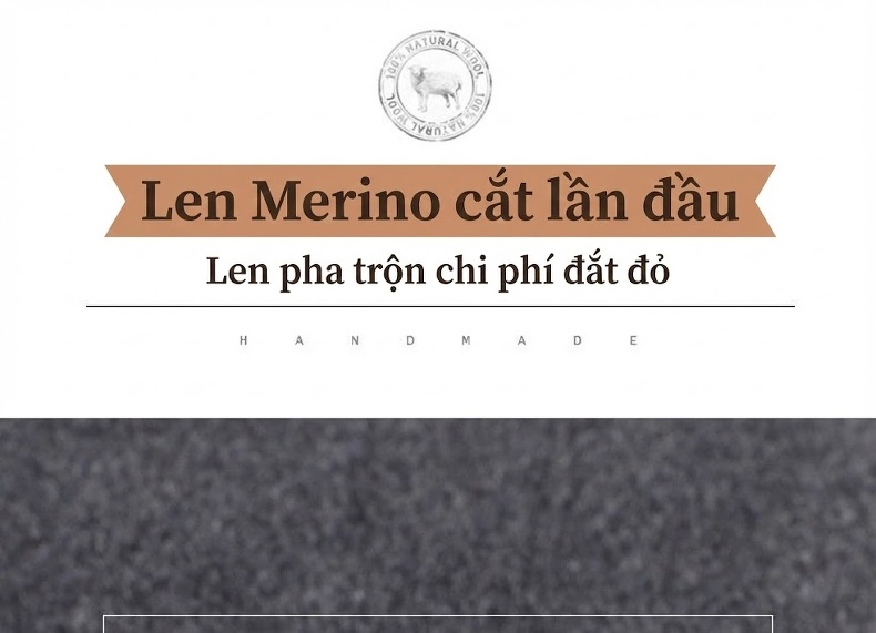 Áo Vest Nam Hai Lớp Lông Cừu Thủ Công Màu Xám, Đen chi tiết 2