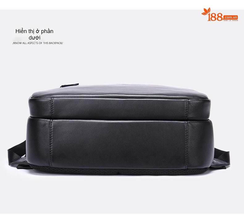Balo Da Thật Công Sở Nam Da Bò Sức Chứa Lớn Màu Đen chi tiết 41