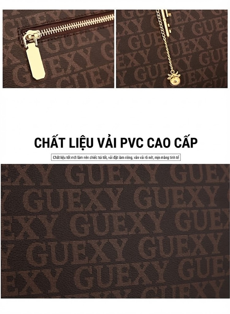 Túi Đeo Vai Nữ In Chữ Dung Tích Lớn Phong Cách Retro chi tiết 7