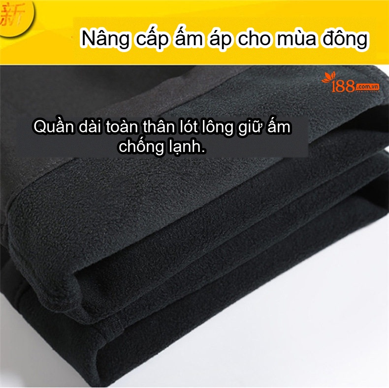 Quần Tây Nam Dáng Ôm Co Giãn Lót Lông Cừu Phong Cách Hàn Quốc Màu Đen, Xám chi tiết 3