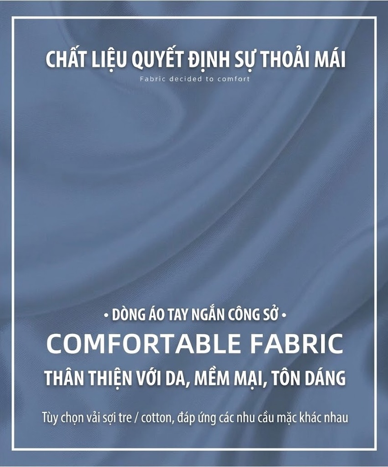Áo Sơ Mi Nam Tay Ngắn Kẻ Caro 50% Sợi Polyester, 50% Sợi Cellulose Tái Sinh Màu Xanh Dương, Cam, Xanh Lá, Xám... chi tiết 1
