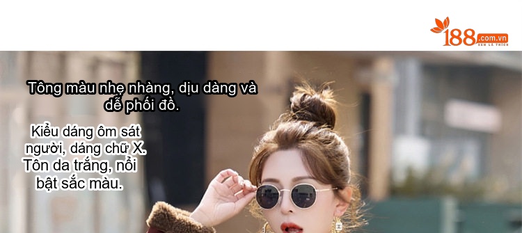 Áo Khoác Lông Nữ Da Lộn Lông Cừu Non Dáng Ngắn Cổ Bẻ Màu Nâu, Đỏ chi tiết 5