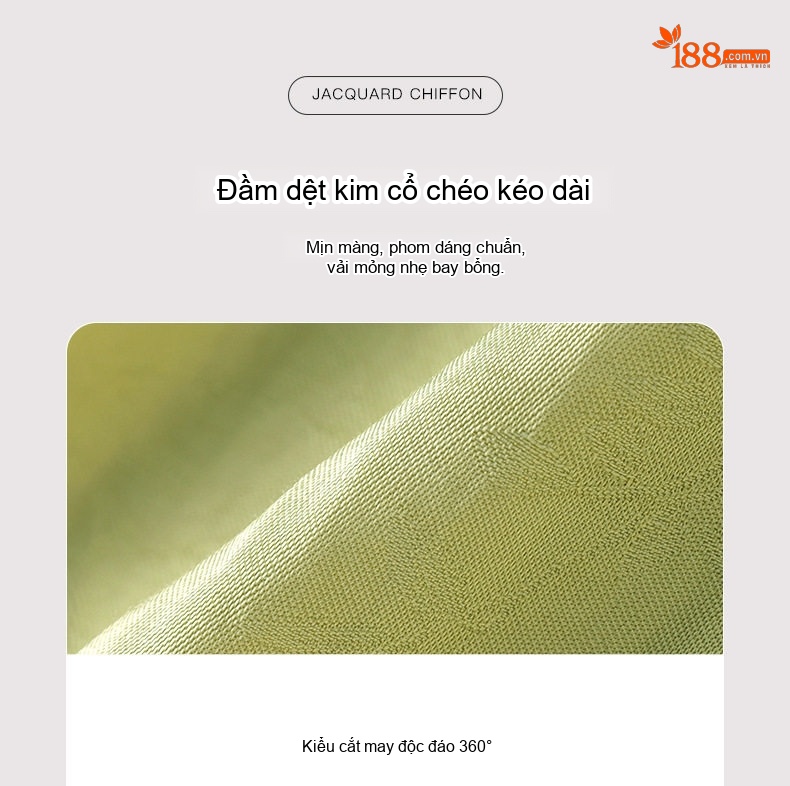 Váy Dáng Dài Nữ Lụa Gấm Thượng Hải Cách Tân Tay Lỡ Chiết Eo Màu Xanh Lá Cây Nhạt, Xanh Dương, Trắng Ngà chi tiết 2
