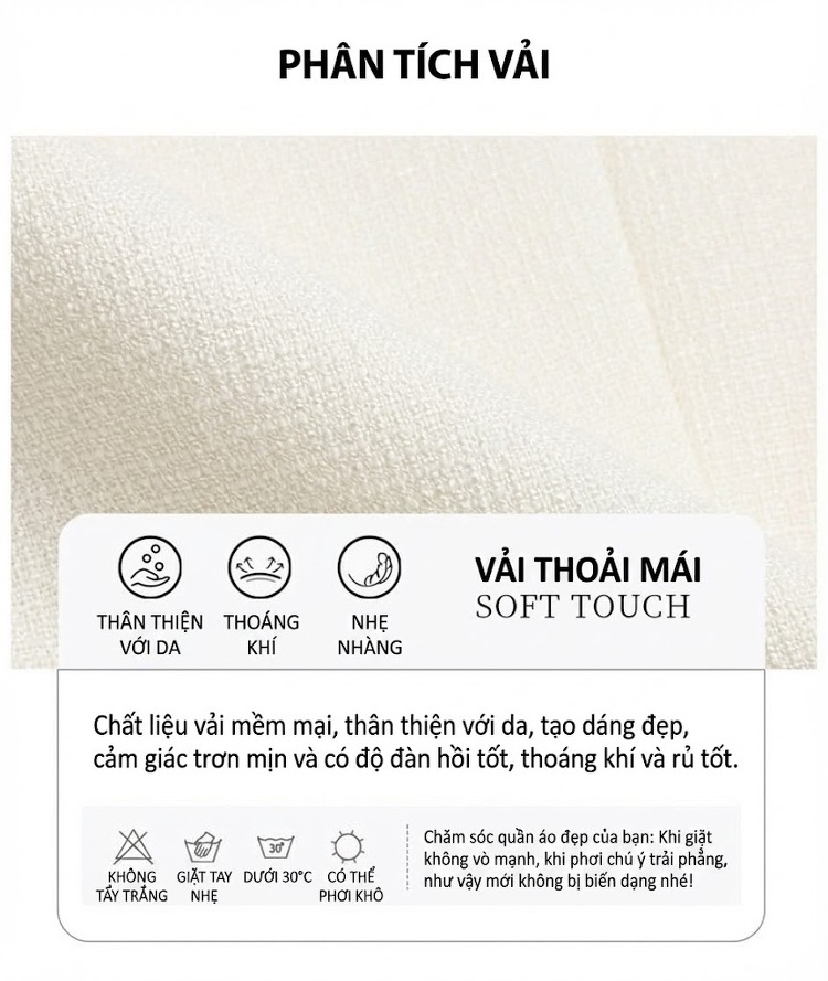 Set Áo Blazer và Chân Váy Công Sở Thanh Lịch Màu Trắng, Xanh, Hồng, Đen chi tiết 9