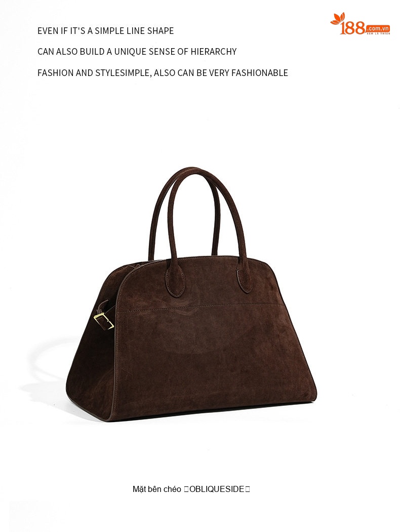 Túi Tote Nữ Da Bò Mờ Cao Cấp Quai Xách Tay Đeo Chéo Phong Cách Vintage Màu Nâu chi tiết 24