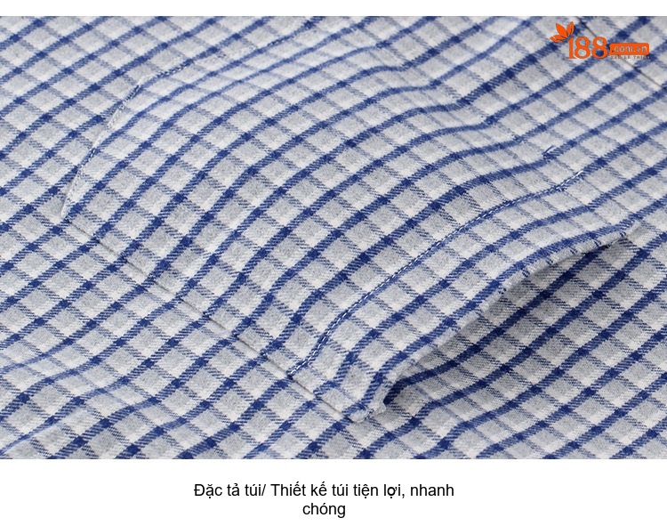 Áo Sơ Mi Tay Dài Nam Cotton Mài Lông Kẻ Caro, Kẻ Sọc Công Sở Màu Xanh, Xám, Nâu, Đỏ... chi tiết 12