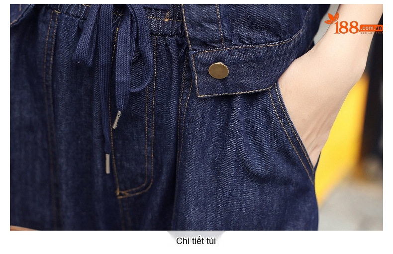 Set Bộ Quần Áo Nữ Jean Dáng Suông Công Sở Thanh Lịch Màu Xanh Navy chi tiết 24