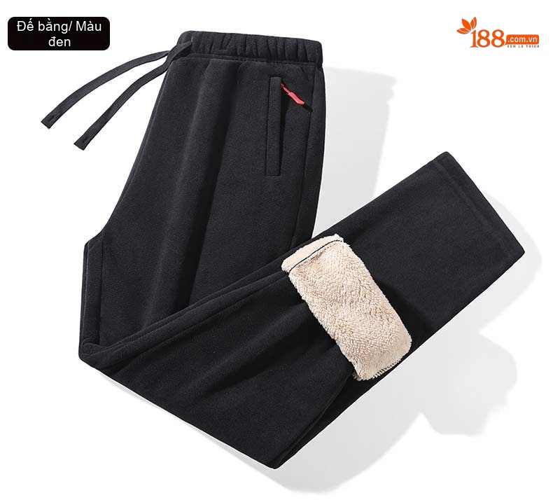 Quần Dài Nam Lông Cừu Non Dày Dặn Giữ Ấm Dáng Rộng Màu Đen, Xanh Navy, Xám, Xanh Olive... chi tiết 15
