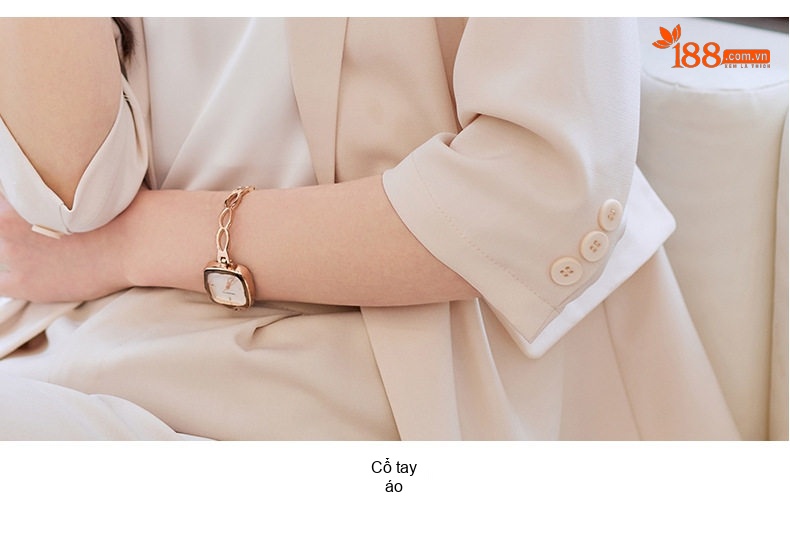 Áo Vest Blazer Nữ Tay Lỡ Dáng Ôm Vừa Vặn Phong Cách Hàn Quốc Màu Hồng, Kem, Xanh, Đen chi tiết 29