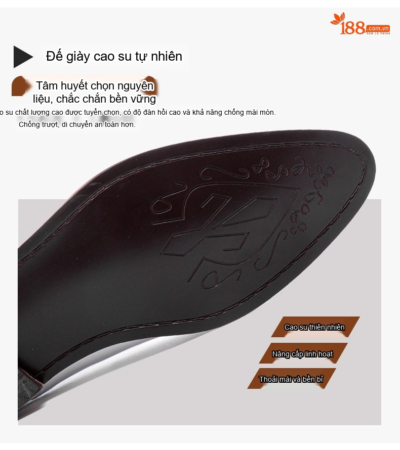 Giày Tây Buộc Dây Nam Da Bóng Chiều Cao Đế Khoảng 3cm Màu Trắng chi tiết 9