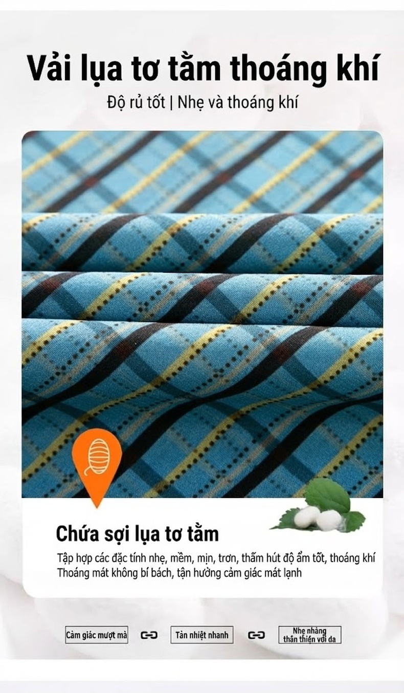 Áo Thun Polo Nam Tay Ngắn Sợi Tơ Tằm Họa Tiết Kẻ Sọc Phong Cách Lịch Lãm Màu Xanh, Đen, Vàng chi tiết 3