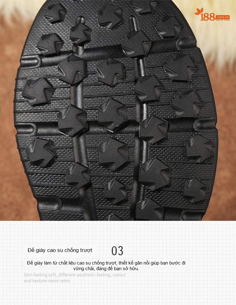 Giày Boot Nam Cổ Cao Da Mờ Lót Lông Chiều Cao Đế Khoảng 3cm Màu Đen, Xám, Xanh Rêu chi tiết 9