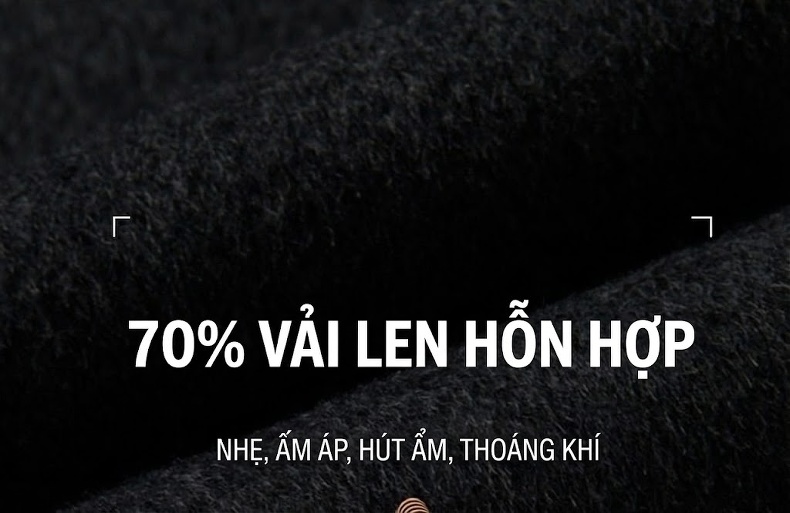 Áo Khoác Dạ Nam Dáng Dài Lót Lông Vũ Cổ chữ Vest Dày Dặn Màu Xám chi tiết 3