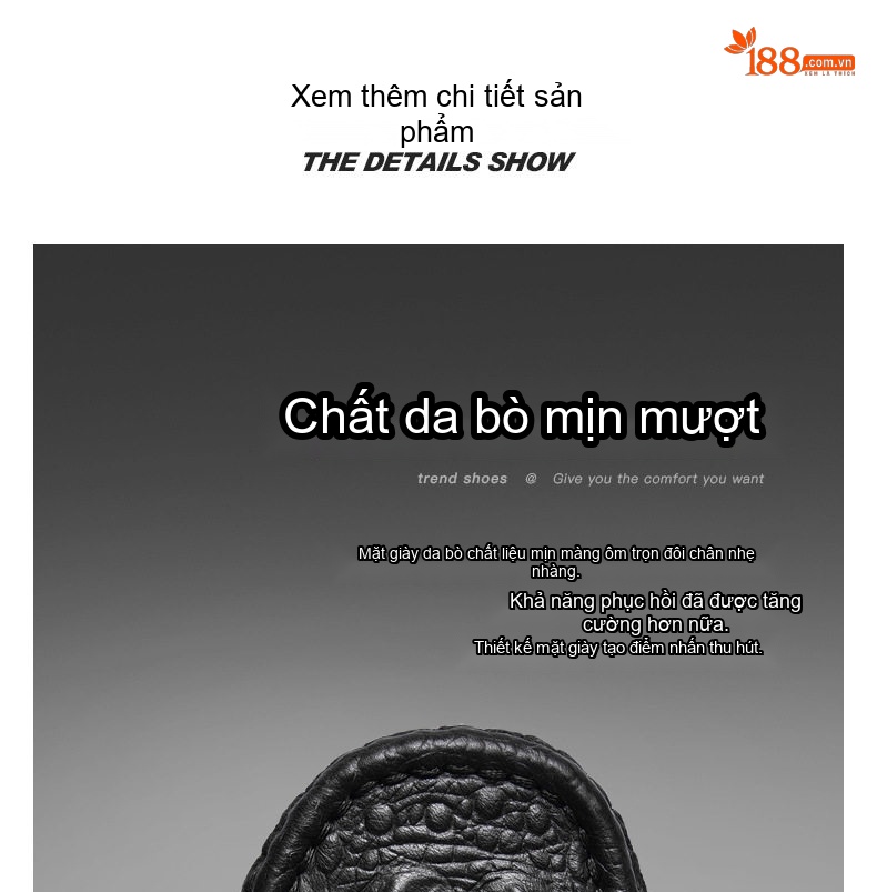 Giày Lười Nam Da Bò Vân Cá Sấu Chiều Cao Đế Khoảng 2cm Màu Đen, Nâu, Vàng chi tiết 10