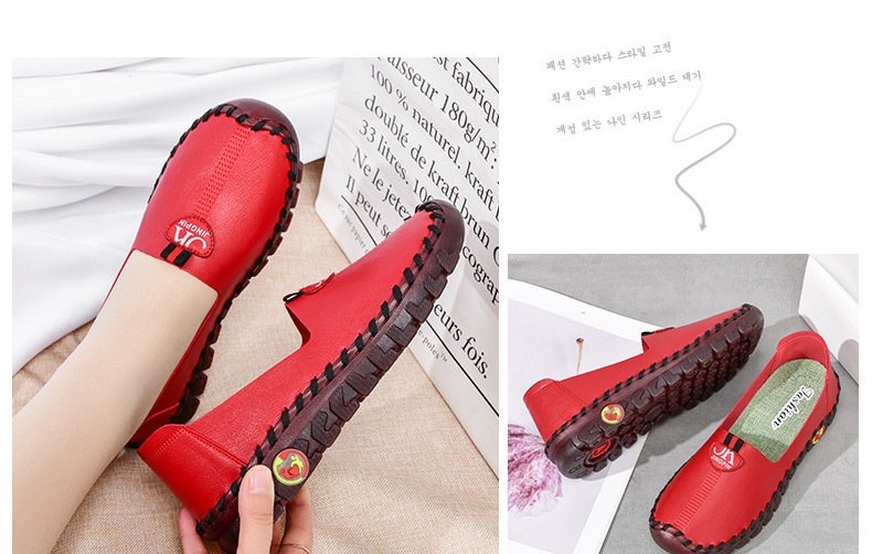 Giày Búp Bê Đế Bệt Da Bóng Mềm Mại Chiều Cao Đế Khoảng 1cm Màu Kem, Nâu, Đen, Đỏ... chi tiết 17