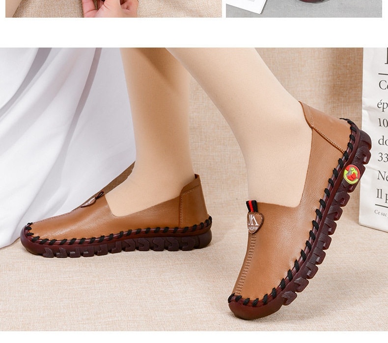 Giày Búp Bê Đế Bệt Da Bóng Mềm Mại Chiều Cao Đế Khoảng 1cm Màu Kem, Nâu, Đen, Đỏ... chi tiết 18