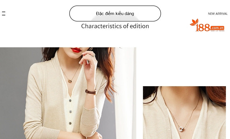 Váy Bộ Dệt Kim Nữ Thu Đông Áo Cardigan Quần Áo Nhỏ Chân Váy Lưới Màu Be, Nâu chi tiết 3