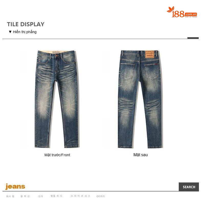 Quần Jeans Nam Ống Đứng Cao Cấp Dáng Ôm Vừa Vặn Màu Xanh Denim chi tiết 51