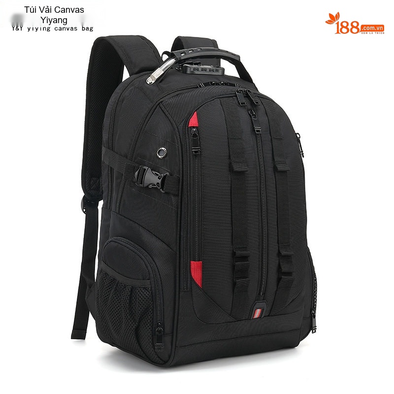 Balo Đôi Nam Vải Canvas Chống Nước Đựng Laptop Du Lịch Công Tác Màu Đen